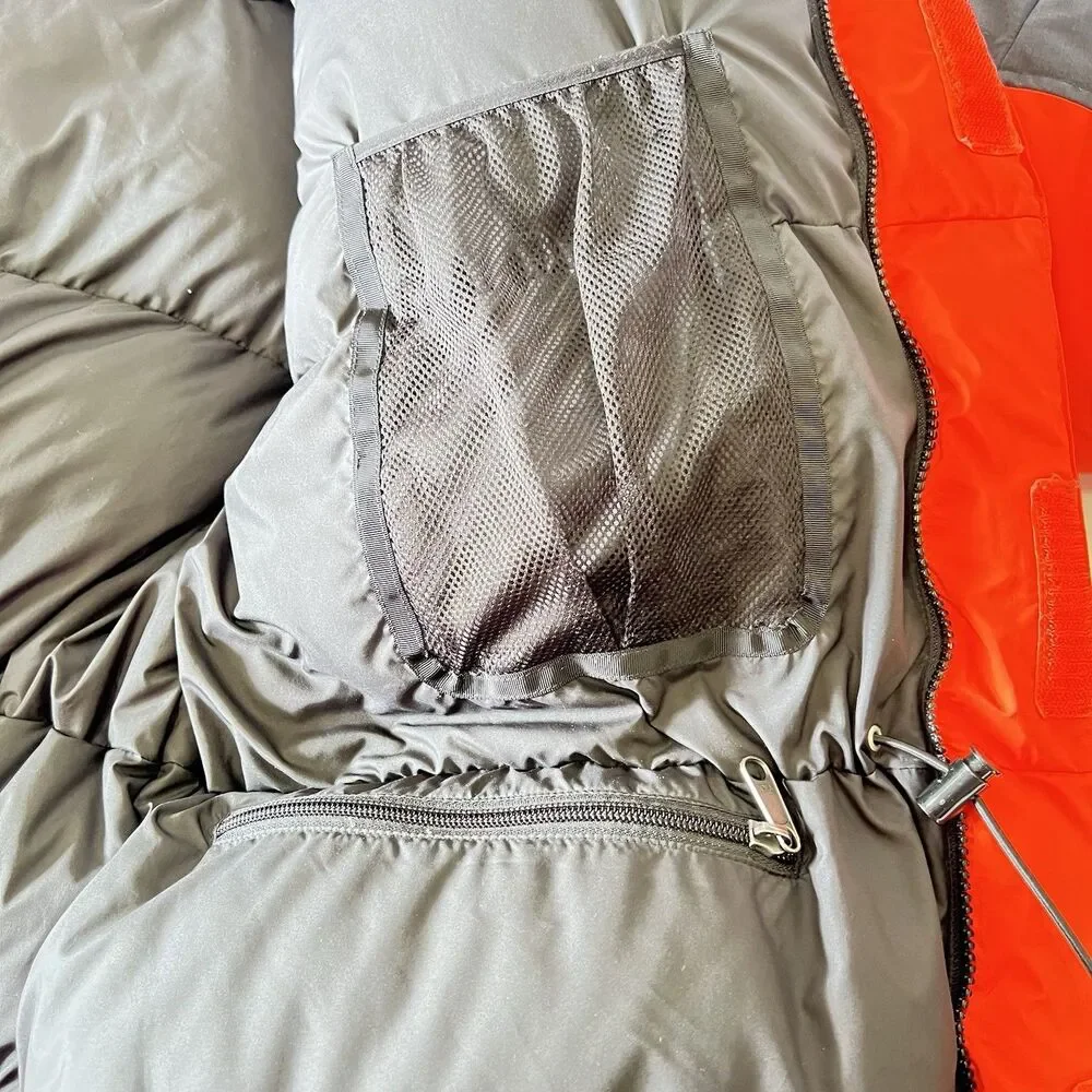 The North Face Retro Himalayan Down Parka Jacket Orange Black Unisex Large/XL